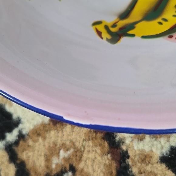 1950s Enamel Fruit Bowl Kitchen Decor Floral 50s Lucky Elephant - Picture 8 of 12